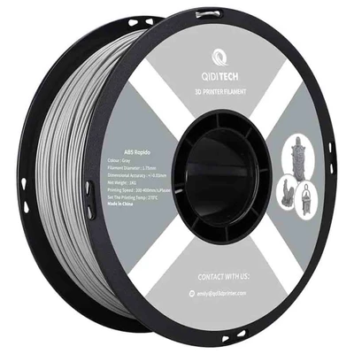 ABS Rapido пластик Qidi Tech Gray Серый 1,75 мм (1 кг) 1644865995