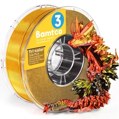 PLA Silc пластик Bamtco Tri-color Red-Gold-Black трехцветный (1кг) 872853698