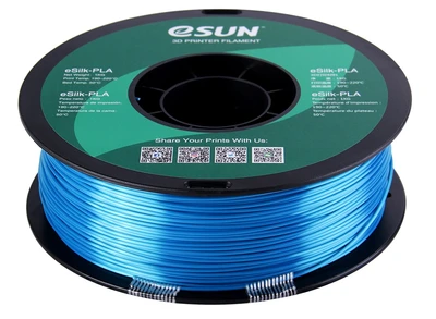 PLA пластик ESUN eSilc Cyan шелковый голубой 1,75 мм (1кг) 204470573