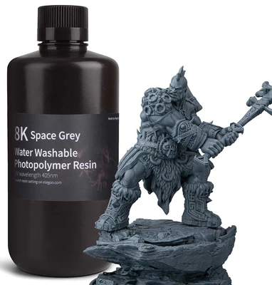 Фотополимер Elegoo Water Washable Resin 8K Space Grey (1кг) 241031594