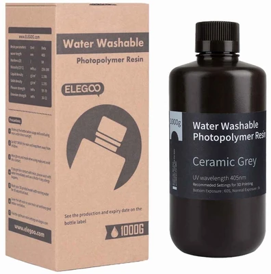Фотополимер Elegoo Water Washable Resin Ceramic Grey (1кг) 1007283507