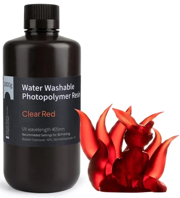 Фотополимер Elegoo Water Washable Resin Clear Red (1кг) 810466394