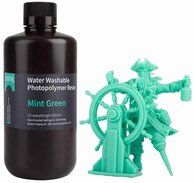 Фотополимер Elegoo Water Washable Resin Green Mint (1кг) 571406438