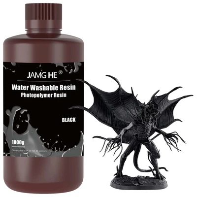 Фотополимерная смола JAMG HE Water Washable Plus Resin Black Черный 10K (1 кг) 592851567