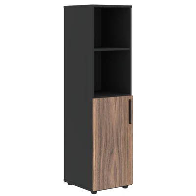 Шкаф-стеллаж средний VELION VENEER VRMCS 40.5, американский орех/яшма черный, 400х430х1517 мм 242810124