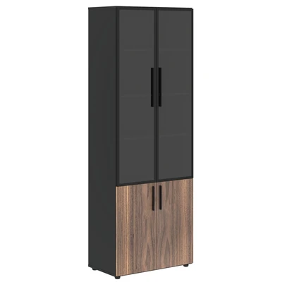 Шкаф комбинированный высокий VELION VENEER VRHCS 80.2, американский орех/яшма черный, 800х430х2253 мм 109492447