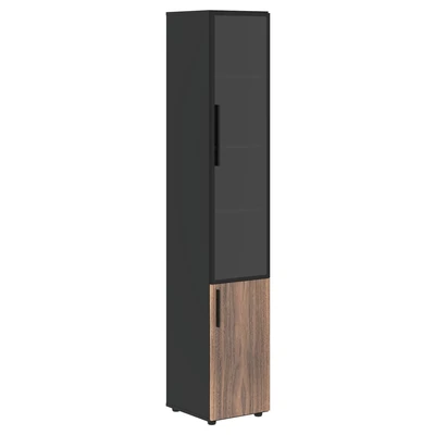 Шкаф комбинированный высокий VELION VENEER VRHCS 40.2(R), американский орех/яшма черный, 400х430х2253 мм 385656077