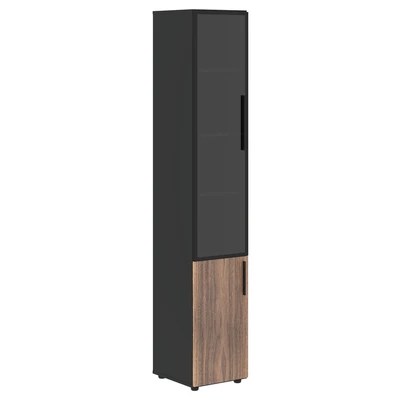 Шкаф комбинированный высокий VELION VENEER VRHCS 40.2(L), американский орех/яшма черный, 400х430х2253 мм 1757854299