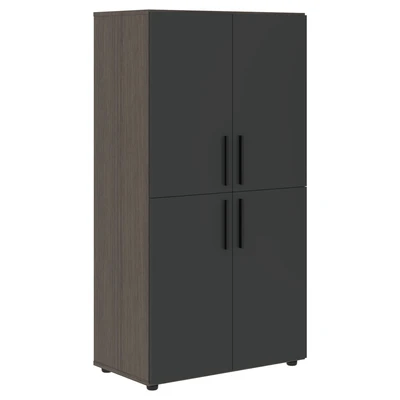 Шкаф средний широкий VELION VMCS 80.4, яшма черный/дуб сильвер, 800х430х1517 мм 691638264