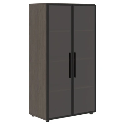 Шкаф средний со стеклянными дверьми VELION VMCS 80.2, дуб сильвер , 800х430х1517 мм 918487999