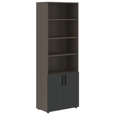 Шкаф-стеллаж широкий VELION VHCS 80.5, яшма черный/дуб сильвер, 800х430х2253 мм 2146215738