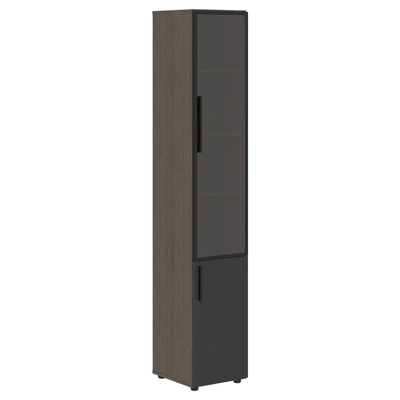 Шкаф комбинированный высокий VELION VHCS 40.2(R), яшма черный/дуб сильвер, 400х430х2253 мм 1586491172