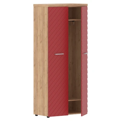 Гардероб TORR LUX TLCW 85, красный/дуб бофорд, 856х450х1968 мм 1784418983