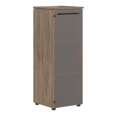 Шкаф колонка со стеклянной дверью MORRIS TREND, 43х42, Антрацит/Кария Пальмира 1423860375