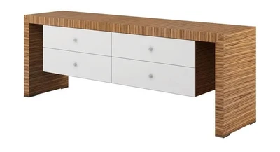 Шкаф-греденция KYU 210х50 см, зебрано/белый глянец 51855545