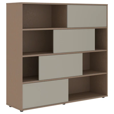 Стеллаж с дверьми купе VELION VMCS 1615, аметист/кобра, 1600х450х1517 мм 1617467374