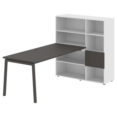 Стол-стеллаж EDIS L ELRST 1217, мокко/мокко, 2190х1250х1355 мм 909405427