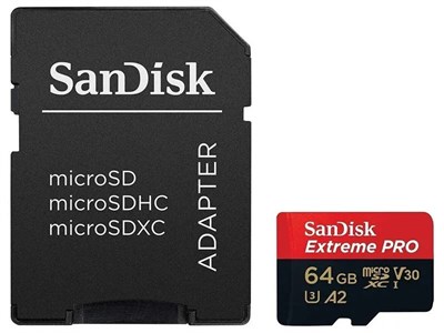 Карта памяти SanDisk Extreme Pro 64Gb microSDXC Class 10 UHS-I U3 V30 A2 527280319