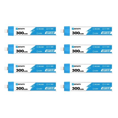 Аккумуляторы BETAFPV 300mAh 1S 30C LiHV (8шт) 1630228250