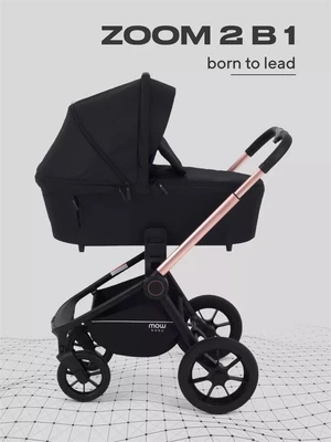 Коляска 2 в 1 Mowbaby Zoom Gold 2025 black 2056435081