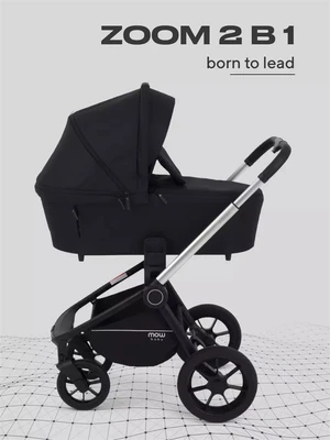 Коляска 2 в 1 Mowbaby Zoom Silver 2025 black 402752596
