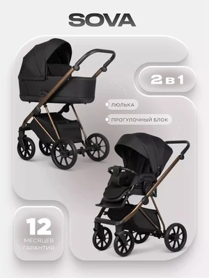 Коляска 2 в 1 Riko Sova 04 Carbon 328749113
