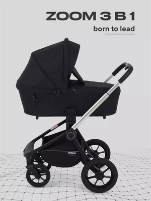 Коляска 3 в 1 Mowbaby Zoom Silver 2025 black 782692521