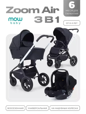 Коляска 3 в 1 Mowbaby Zoom Air Silver Black 916771666