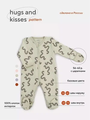Комбинезон Rant Hugs and kisses Pattern green 1173/1673 838654184