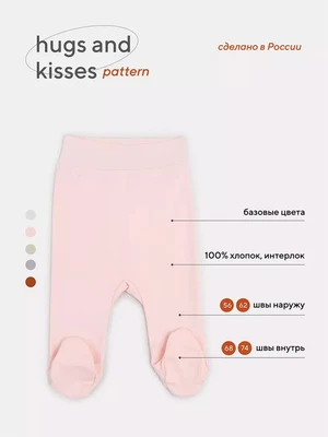 Ползунки Rant Hugs and kisses Pattern pink 3173/3373 1573257184