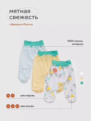 Набор ползунки-штанишки Топотушки Три-О Мятная Свежесть 3135 1144704105