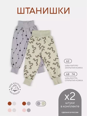 Штанишки 2 шт. Rant Hugs and kisses Pattern Grey-green 32/33 940671198