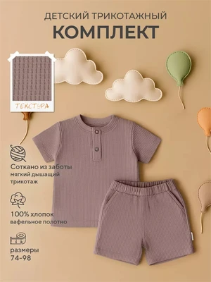 Комплект (футболка, шорты) Rant Waffy Brown арт. 9-92 1068040650