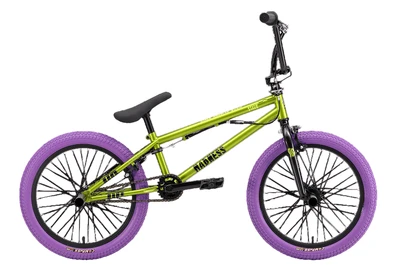 Велосипед Stark'24 Madness BMX 3 зеленый металлик/черный, зеленый/фиолетовый HQ-0014146 157115084