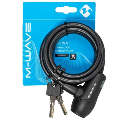 Трос-Замок M-WAVE 8х1500мм, автом.,силиконовый черный (5-231010) 999285009