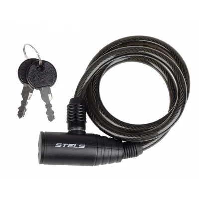 Трос-замок STELS 87107 (1000мм) d 8mm с ключом,черный/540092 1582834673