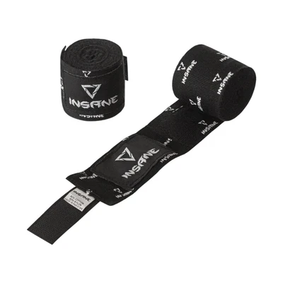 Бинт боксерский INSANE PRINT IN23-HW400, хлопок/нейлон, черный, 3,5 м 1295356847