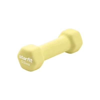 Гантель неопреновая STARFIT DB-201 0,5 кг, желтый пастельный 871097892