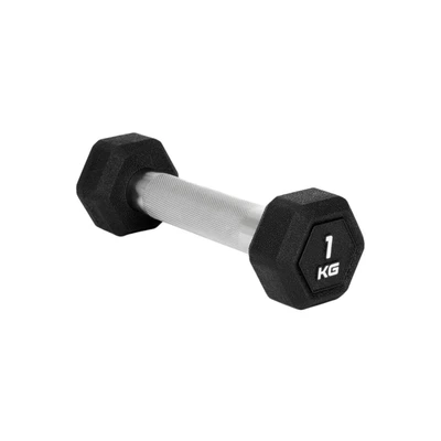 Гантель гексагональная STARFIT DB-301PRO 1 кг, обрезиненная, черный 1951935974