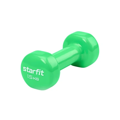 Гантель виниловая STARFIT DB-101 1,5 кг, зеленый 1980848421