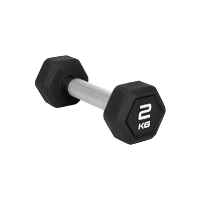 Гантель гексагональная STARFIT DB-301PRO 2 кг, обрезиненная, черный 1689974410