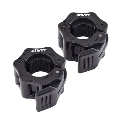 Замки с фиксатором для грифа STARFIT BB-109 d=26 мм, пластиковые, черный, 2 шт 1063082010