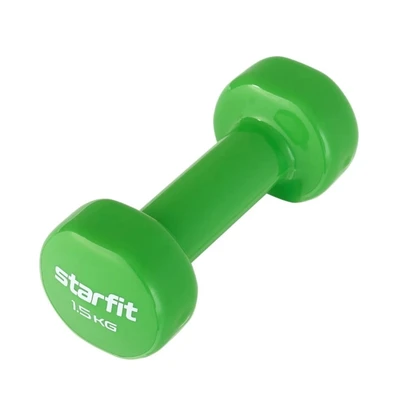Гантель виниловая STARFIT DB-101, 1,5 кг, зеленый 654282841