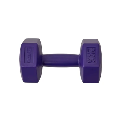 Гантель гексагональная Basefit DB-305 2 кг, пластиковый, фиолетовый, 2 шт. 362273888