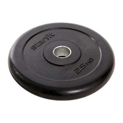 Диск обрезиненный черный STARFIT BB-202, 26 мм, 2,5 кг 1614981360
