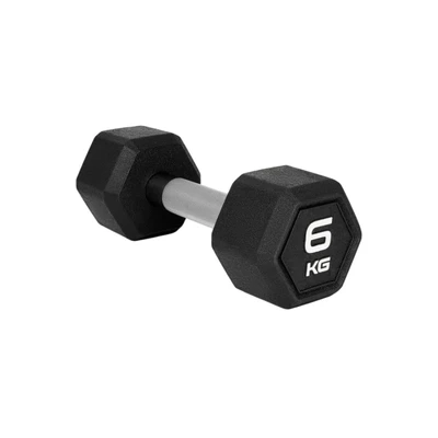 Гантель гексагональная STARFIT DB-301PRO 6 кг, обрезиненная, черный 2046427261