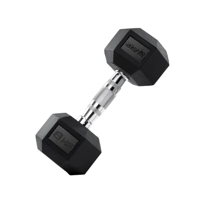 Гантель гексагональная STARFIT DB-301, 8 кг, обрезиненная, черный 869724970