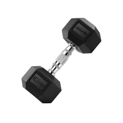 Гантель гексагональная STARFIT DB-301, 10 кг, обрезиненная, черный 1415219319