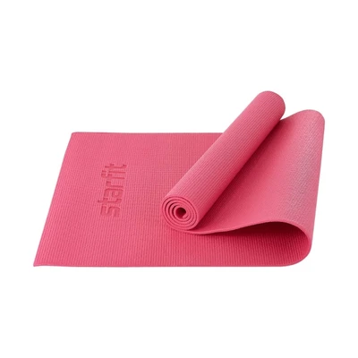 Коврик для йоги и фитнеса STARFIT FM-101 PVC, 0,6 см, 173x61 см, розовый 1471098455