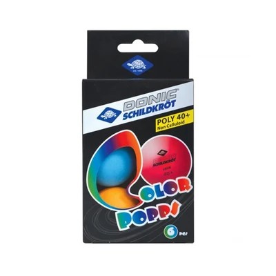 Мячики для н/тенниса DONIC COLOR POPPS 40+, 6 шт, (разноцветные) 1586193668
